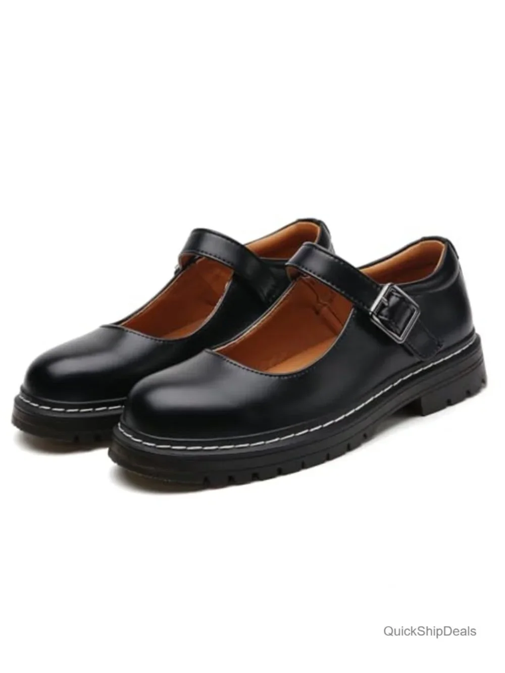 Women Platform Mary Jane Shoes Non-Slip Comfort Buckle Ankle Strap